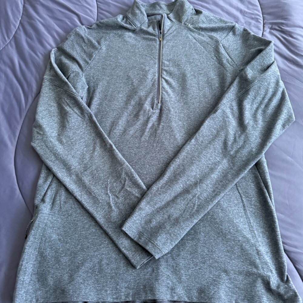 Womens Lululemon Slim-fit Stretch Half-zip Top - Blue sz L